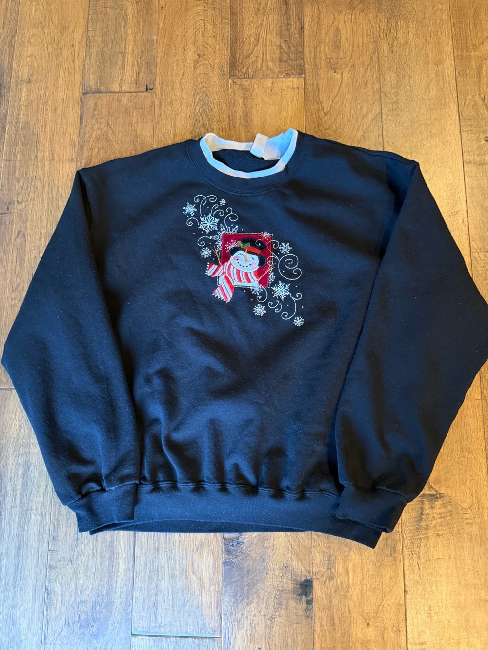 Vintage Black Snowman Crewneck